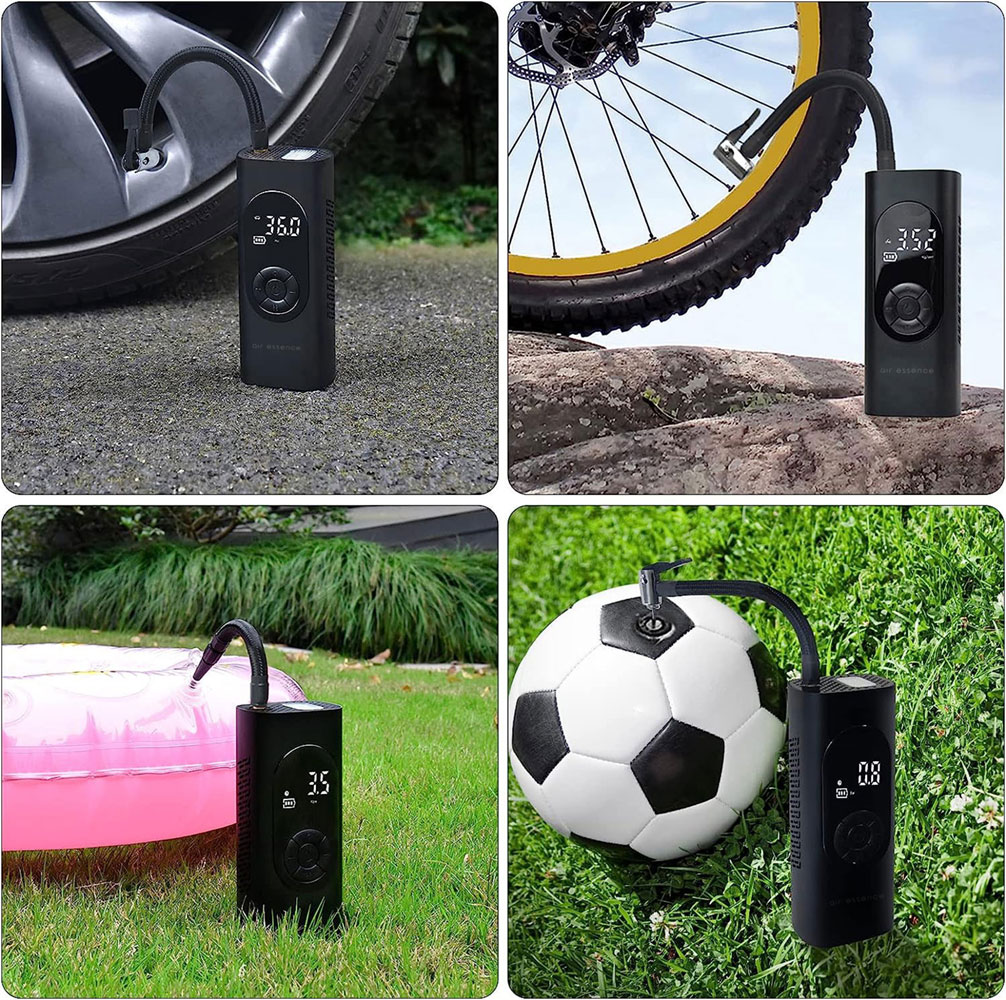 Bezprzewodowa, elektryczna pompka samochodowa, do piłki, roweru, materaca, Air Essence™ Pampero 80W-6BAR-100PSI-2000mAh - obrazek 9