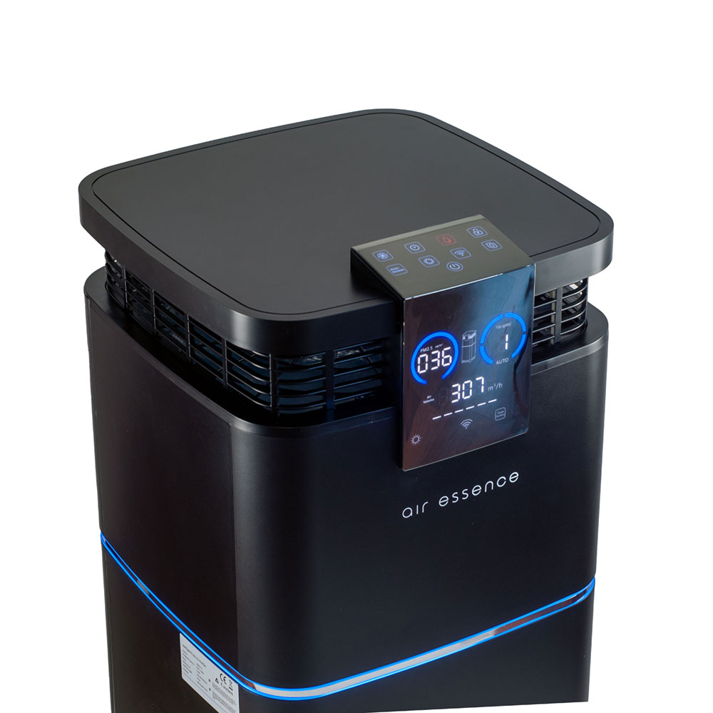 Oczyszczacz powietrza z nawilżaczem Air Essence™ Cyclone Black Max, 150-170m2, dotykowy 7 calowy wyświetlacz LCD, Sterylizator UVC - ze zwrotu - obrazek 6