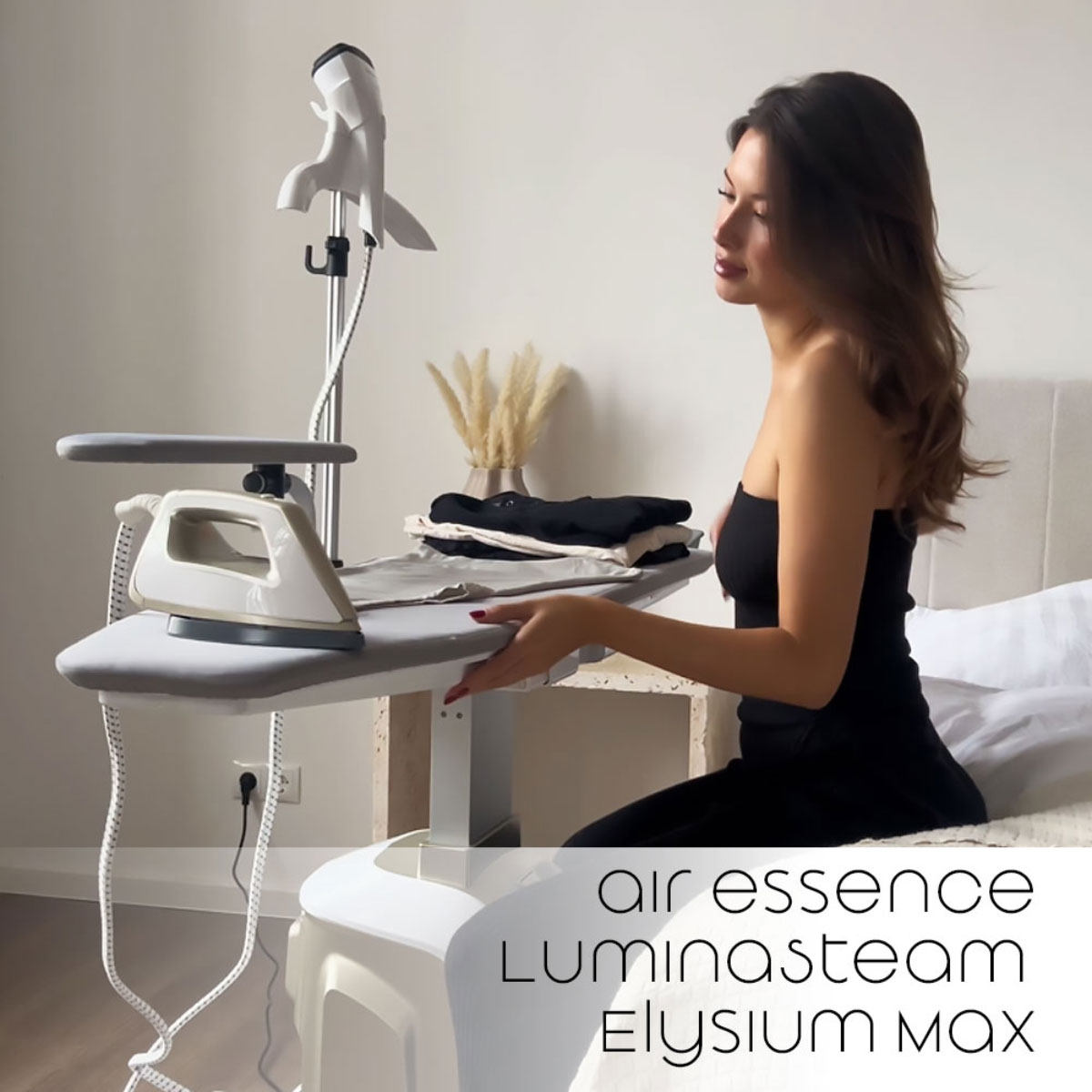 Air Essence™ LuminaSteam Elysium - system do prasowania 2w1, parownica do ubrań, uniwersalne żelazko parowe, biały - obrazek 2