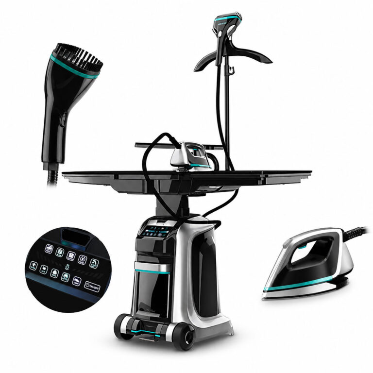 Air Essence™ LuminaSteam Elysium Max 150 g/min- system do prasowania 2w1, parownica do ubrań, uniwersalne żelazko parowe, czarny system-parowy-LuminaSteam-Elysium-Max