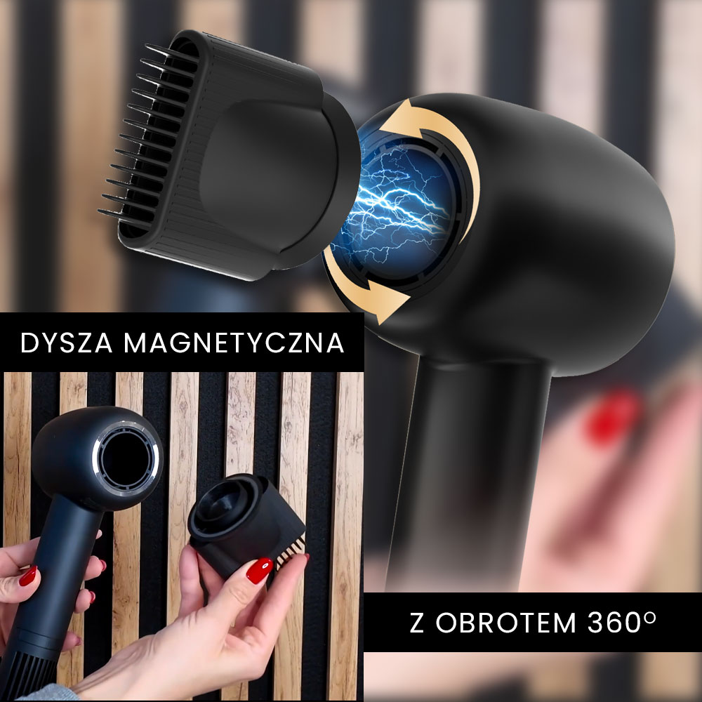 Inteligentna suszarka do włosów z jonizacją Air Essence™ MistralBlast iQ Ionic Black - obrazek 6