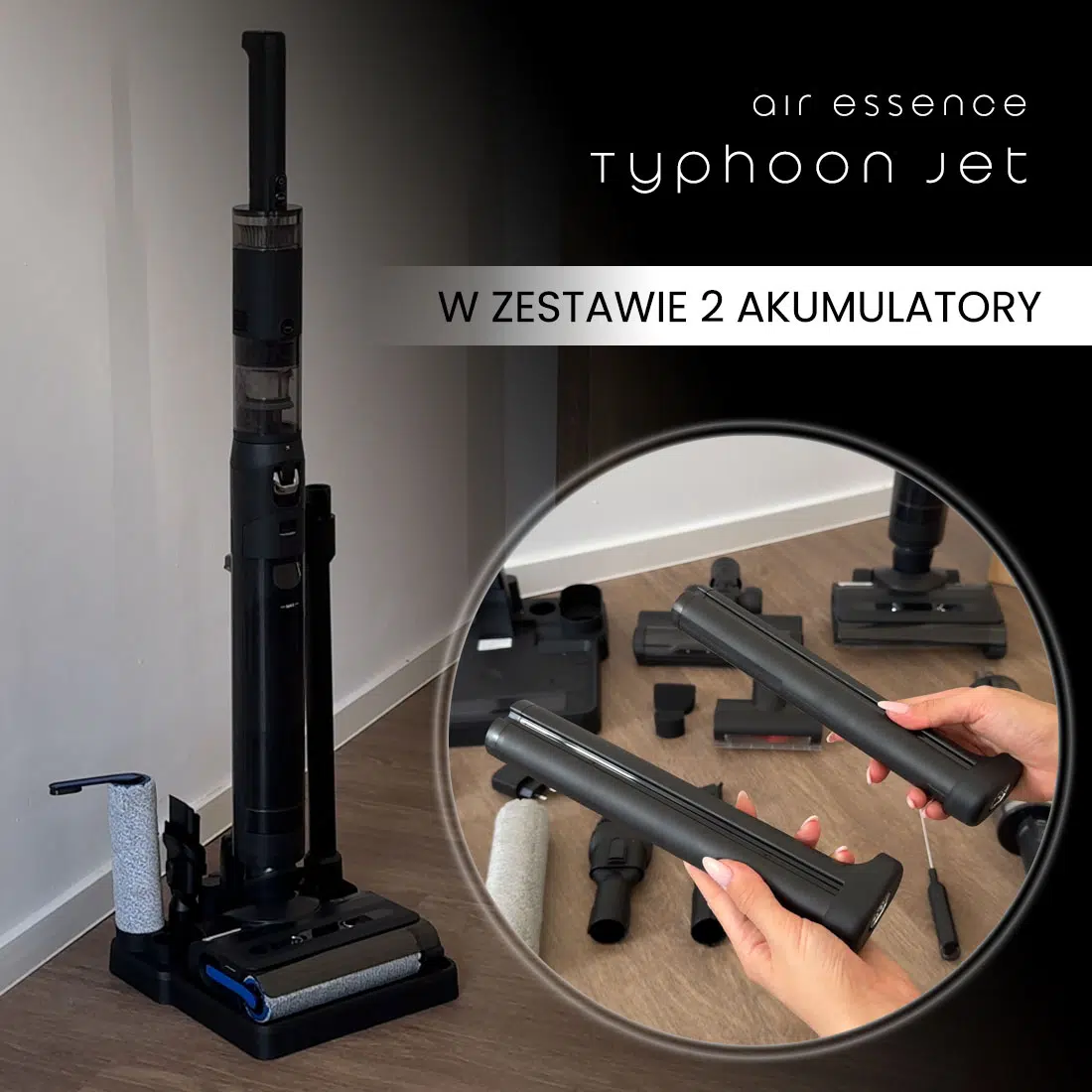 Stojący Odkurzacz Myjący, Bezprzewodowy 7w1, Air Essence™ Typhoon (Tajfun) Drive Jet - obrazek 19