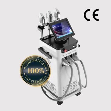 System Air Essence™ LunaSheer MAX1 3w1 SHR, IPL, laser neodymowy NDYAG to biało-czarne urządzenie z ekranem dotykowym wyświetlającym 