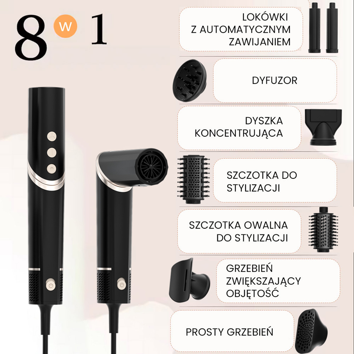 Air Essence™ Aurora Black, suszarka do włosów, styler do stylizacji włosów - obrazek 3