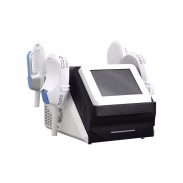 Air Essence™ WindSculpt S4 przenośny stymulator mięśni HIEMT z technologią RF do modelowania sylwetki, kompaktowe urządzenie z ekranem dotykowym i czterema aplikatorami zabiegowymi.