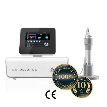 Air Essence™ Vortex V5 – elektromagnetyczna fala uderzeniowa skupiona do fizjoterapii, wykorzystywana w terapii przeciążeń ścięgien, dolegliwości bólowych stawów oraz wsparciu regeneracji układu mięśniowo-szkieletowego.