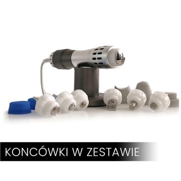 Zestaw końcówek do Air Essence™ Vortex V5 umożliwia precyzyjne dopasowanie terapii falą uderzeniową do wybranego obszaru zabiegowego, zwiększając skuteczność pracy w fizjoterapii i rehabilitacji.