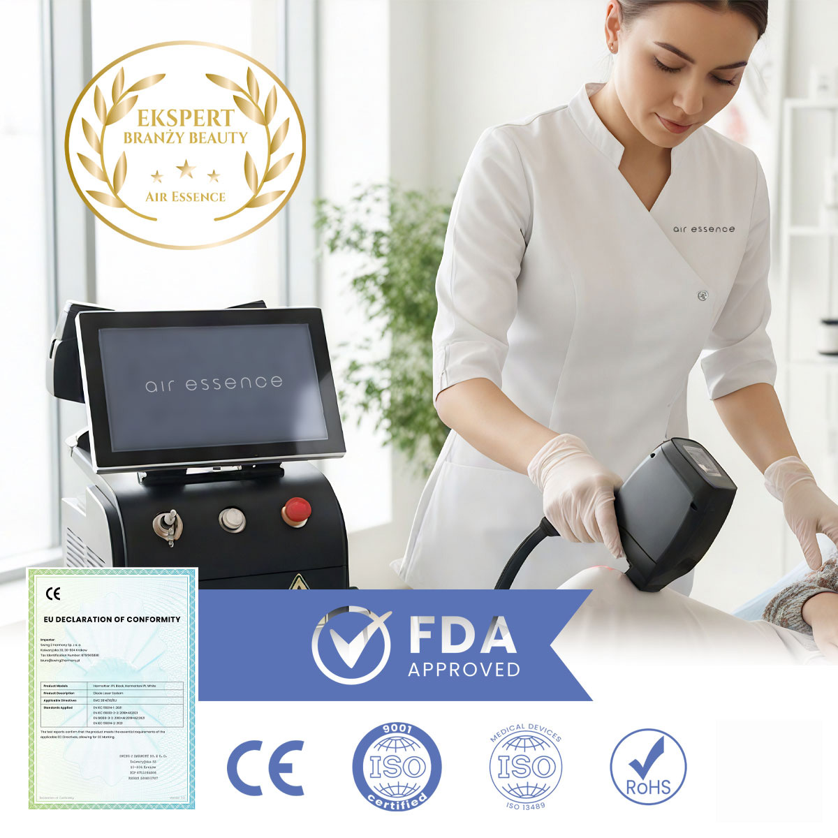 Air Essence™ Harmattan IPL Black laser diodowy do depilacji usuwanie owłosienia (800W + 2000W IPL) - obrazek 2