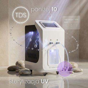 Inhalator wodoru Euria E3 z monitorowaniem TDS poniżej 10 i sterylizacją UV