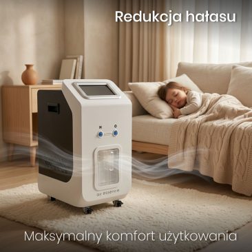 Cichy inhalator wodoru Euria E3 zapewniający komfort użytkowania w domu