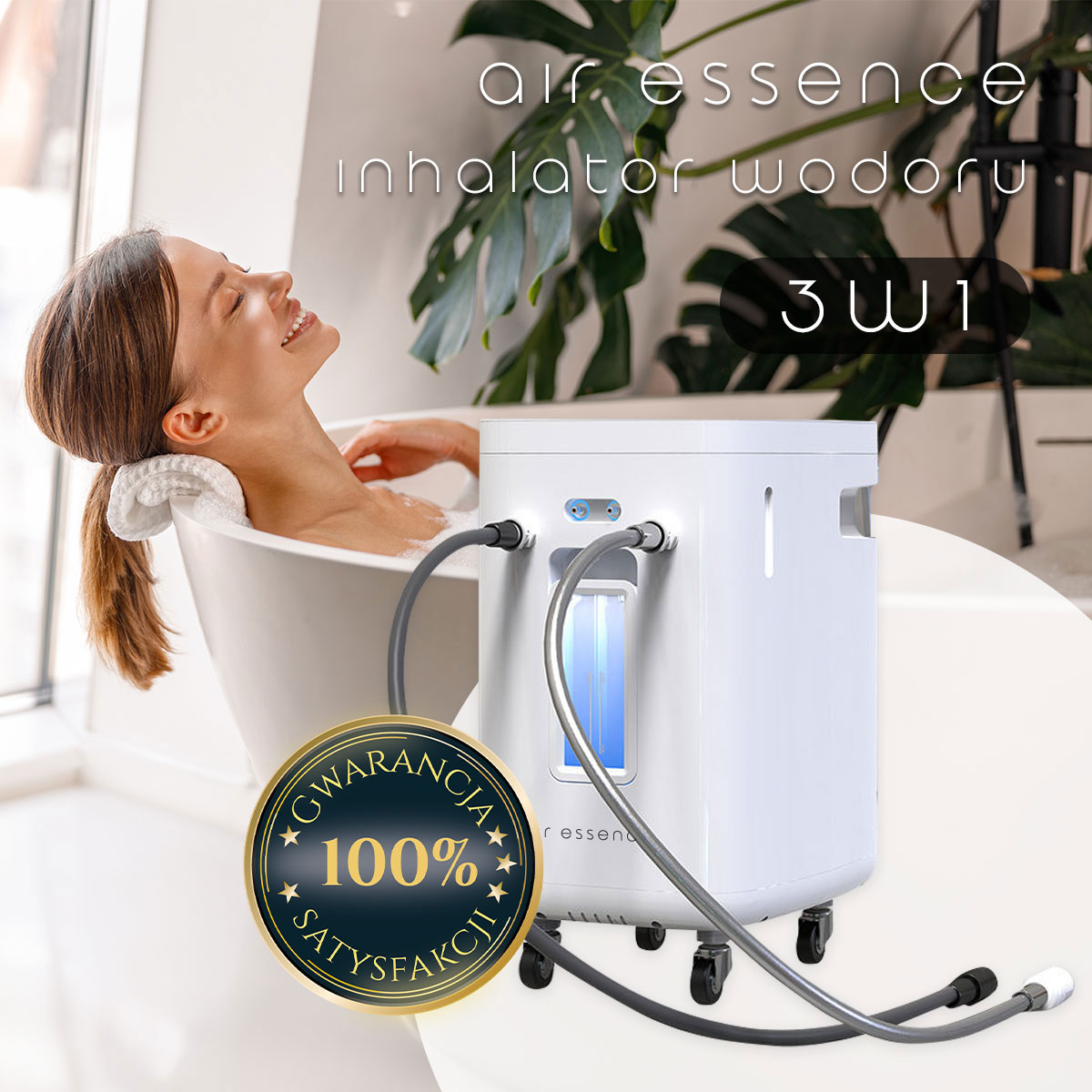 Air Essence™ Euria E2 - inhalator wodoru 300ml H2, 450ml H2 + O2 - obrazek 2