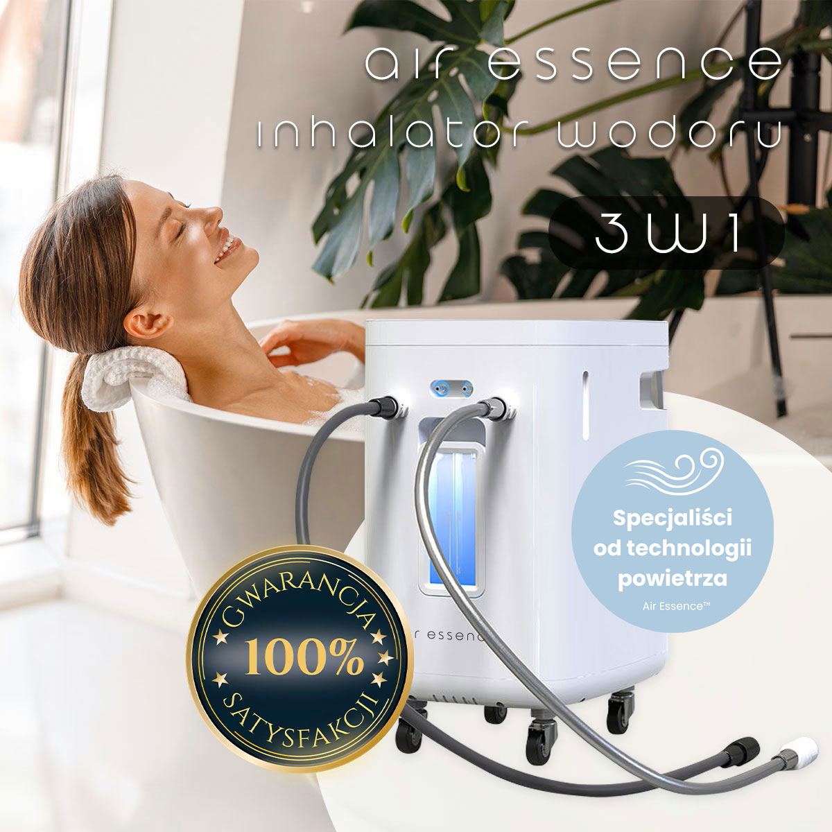 Air Essence™ Euria E2 - inhalator wodoru 300ml H2, 450ml H2 + O2 - obrazek 2