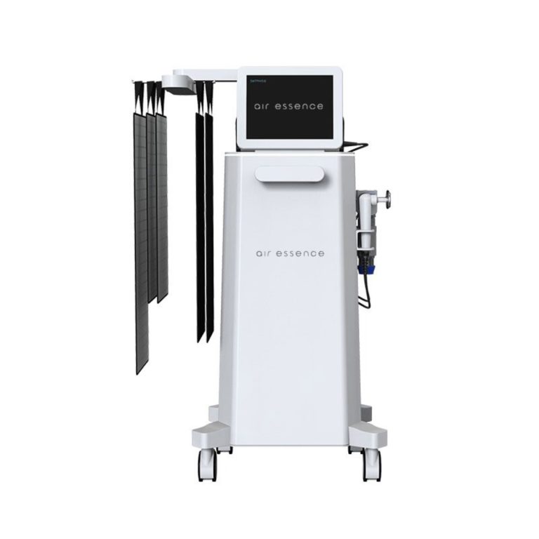Air Essence™ Vortex V11 – przedni widok urządzenia z falą uderzeniową elektromagnetyczną, Tecar CET/RET, lipolizą i panelami LED.