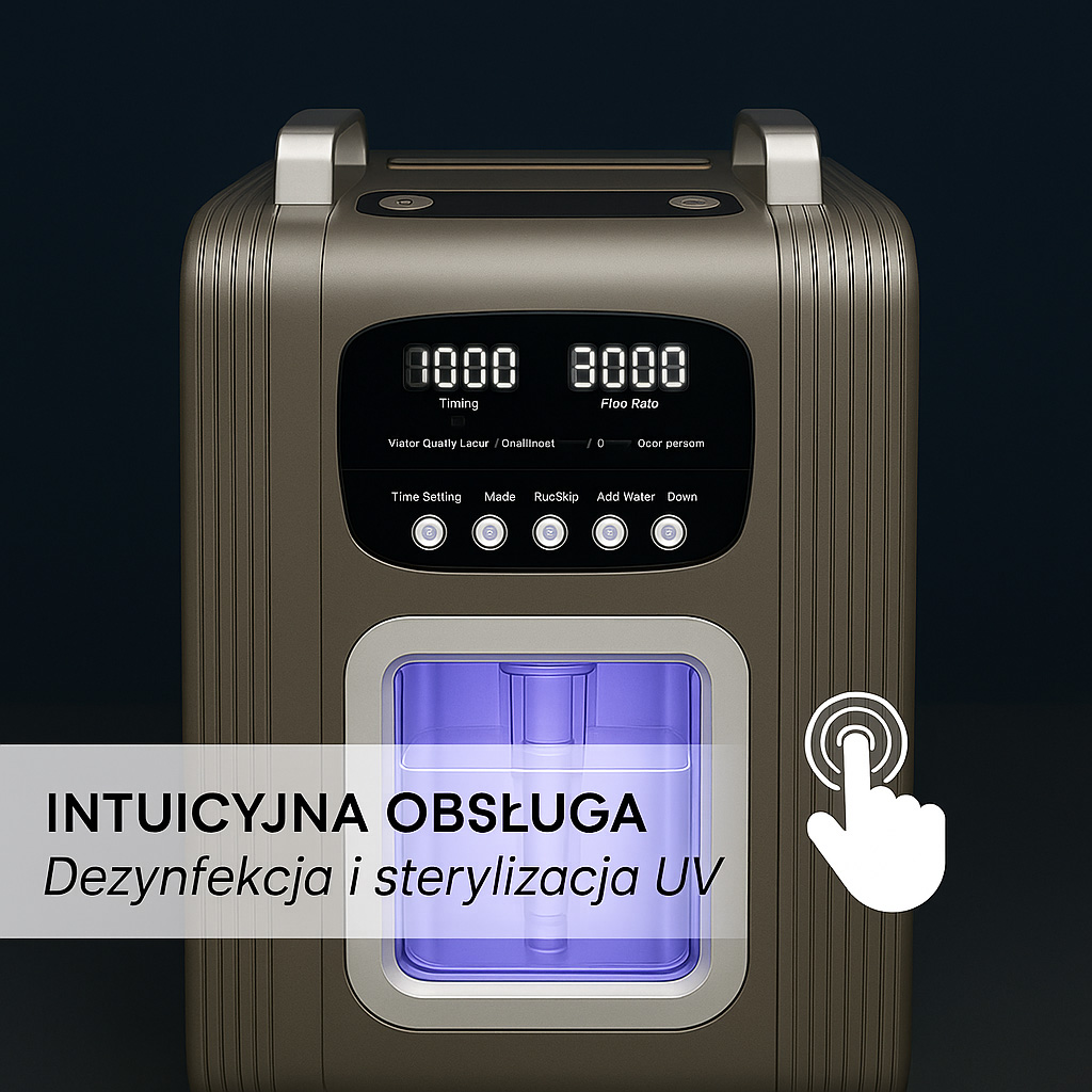 Air Essence™ Euria E6 - inhalator wodoru 1500ml, 2000ml, 3000ml, 4500ml, 6000ml, H2 + O2 gaz Browna - obrazek 3