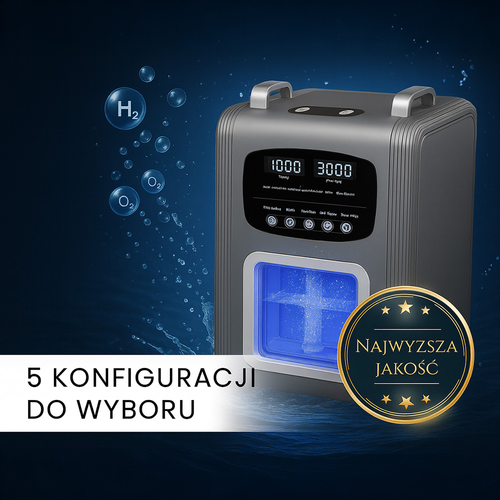 Air Essence™ Euria E6 - inhalator wodoru 1500ml, 2000ml, 3000ml, 4500ml, 6000ml, H2 + O2 gaz Browna - obrazek 4