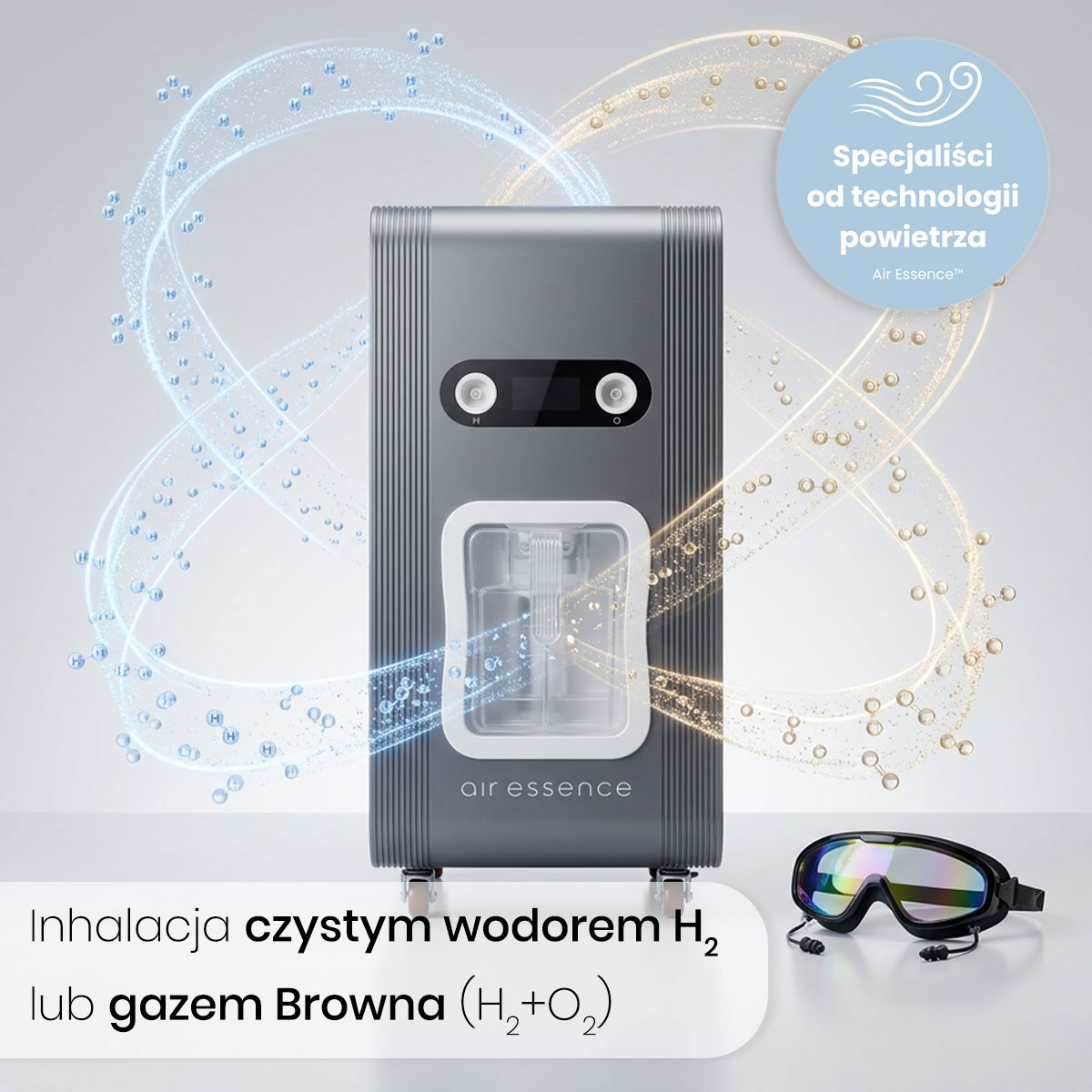 Air Essence™ Euria E6 - inhalator wodoru 1500ml-6000ml, H2 + O2 gaz Browna - obrazek 2