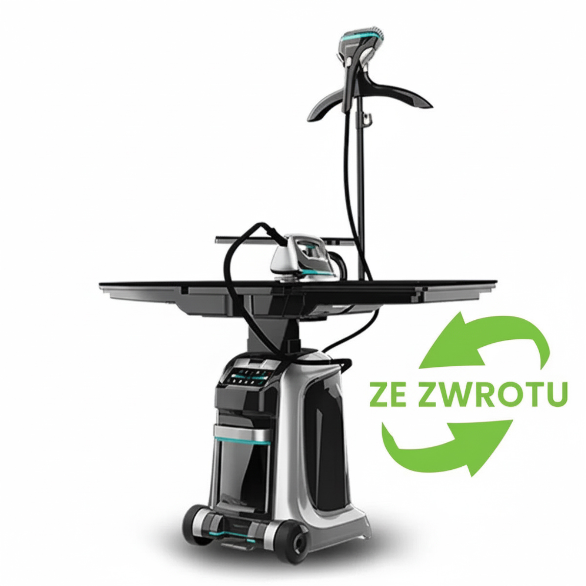 Air Essence™ LuminaSteam Elysium Max 150 g/min- system do prasowania 2w1, parownica do ubrań, uniwersalne żelazko parowe, czarny, ze zwrotu