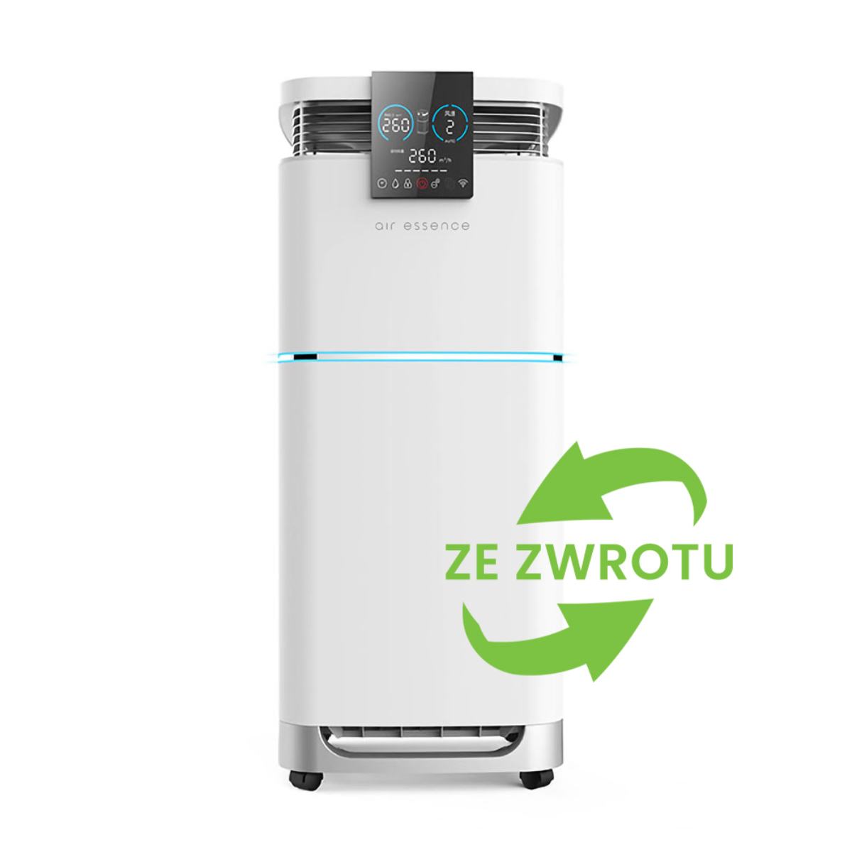 Oczyszczacz powietrza z nawilżaczem Air Essence™ Cyclone Max, 150-170m2, dotykowy 7 calowy wyświetlacz LCD, Sterylizator UVC - ze zwrotu