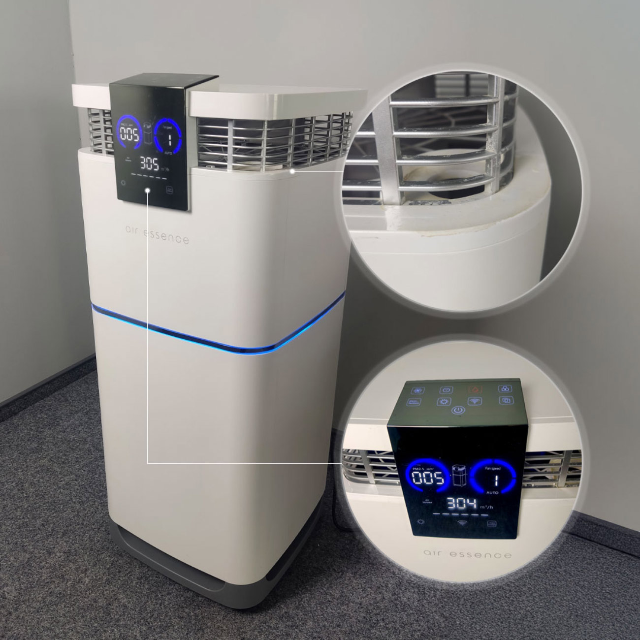 Oczyszczacz powietrza z nawilżaczem Air Essence™ Cyclone Max, 150-170m2, dotykowy 7 calowy wyświetlacz LCD, Sterylizator UVC - ze zwrotu - obrazek 2