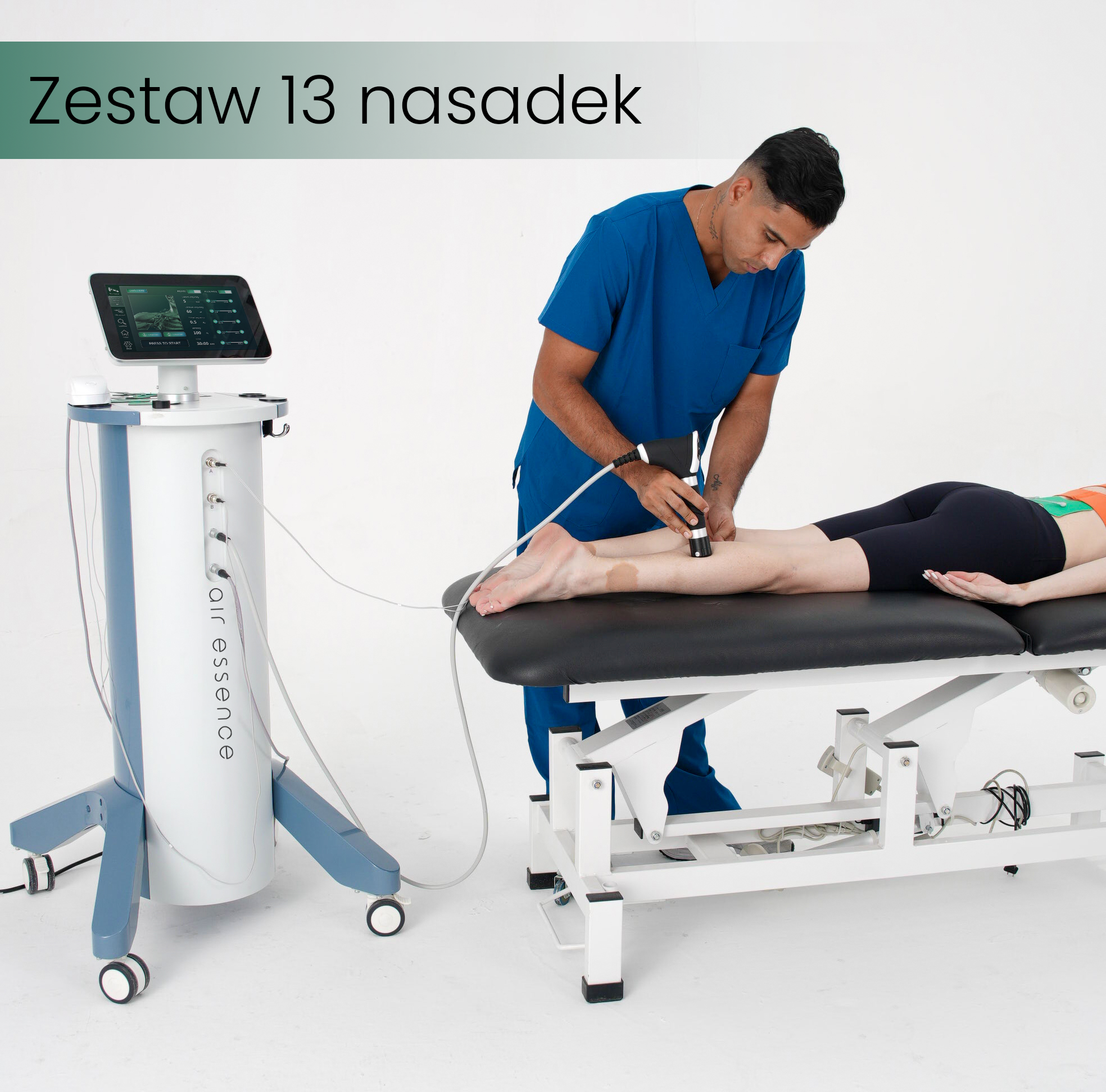 Air Essence™ Vortex V3 - 3 w 1, fala uderzeniowa pneumatyczna, elektroterapia (TENS/IFC), ultradźwięki - obrazek 7
