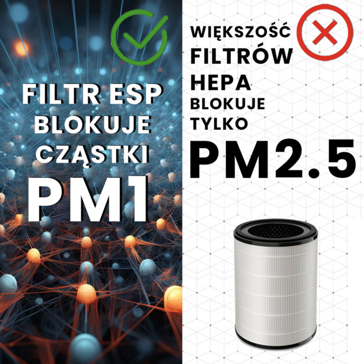 Grafenowy Oczyszczacz Powietrza Air Essence™ Eco Plasma LCD ESP Graphene, 60m2, sterylizator UVC, szary - obrazek 5