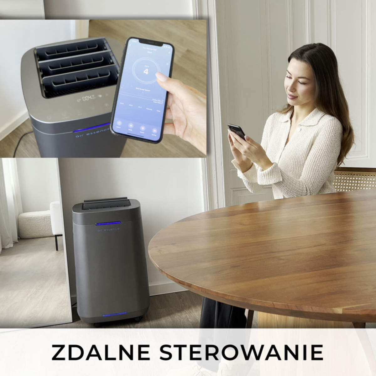 Grafenowy Oczyszczacz Powietrza Air Essence™ Eco Plasma LCD ESP Graphene, 60m2, sterylizator UVC, szary - obrazek 10