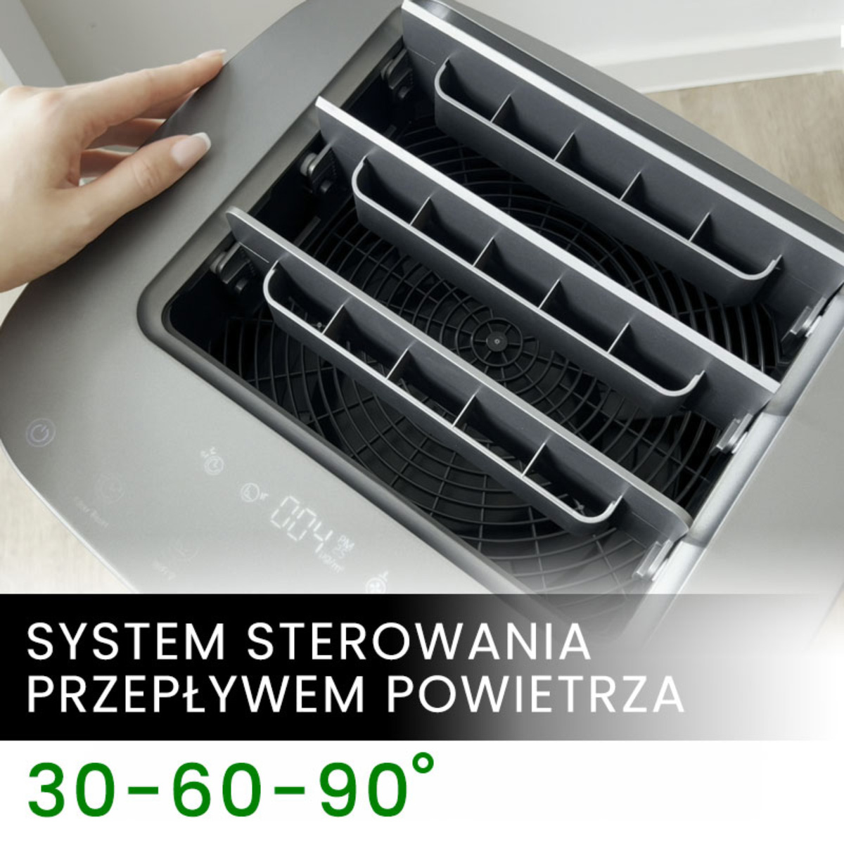 Grafenowy Oczyszczacz Powietrza Air Essence™ Eco Plasma LCD ESP Graphene, 60m2, sterylizator UVC, szary - obrazek 6