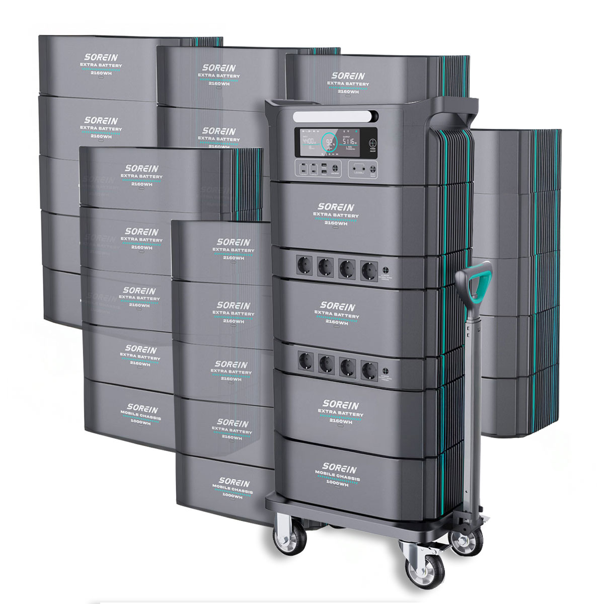 Przenośna modułowa stacja zasilania Air Essence™ Sorein A100 EcoCharge generator energii 100 kWh bank energii
