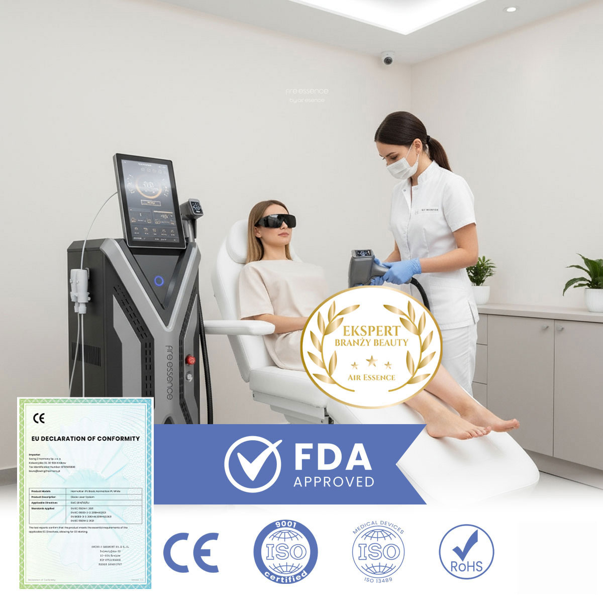 Laser diodowy Harmattan H1 do depilacji usuwanie owłosienia Fire Essence series | by Air Essence™ - obrazek 4