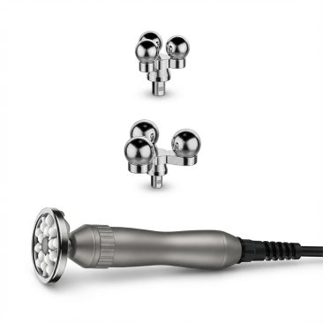 Końcówka zabiegowa z kulkami oraz dwie metalowe głowice do urządzenia Air Essence™ Endermovac D5 do modelowania ciała i zabiegów na twarz