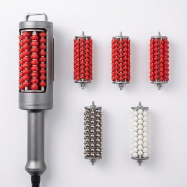 Wymienne rolki i aplikator do urządzenia Air Essence™ Endermovac D5 do modelowania ciała i wsparcia redukcji tkanki tłuszczowej - zestaw różnych typów rolek do pracy na różnych partiach ciała.