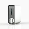 Air Essence™ Zephyr Z5 to nowoczesny filtr do wody z odwróconą osmozą z elegancką prostokątną konstrukcją, przednim pokrętłem sterowania i lampkami kontrolnymi, przedstawiony na prostym białym tle.
