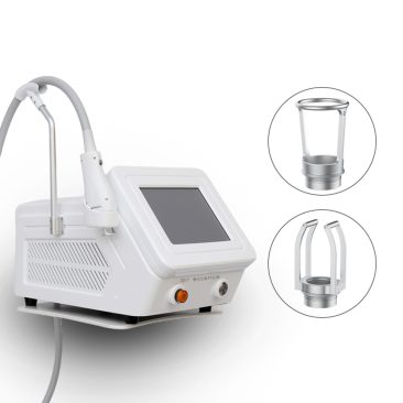 Laser tulowy Aeria Dermaluxe A3 zbliżenie na metalowe końcówki zabiegowe