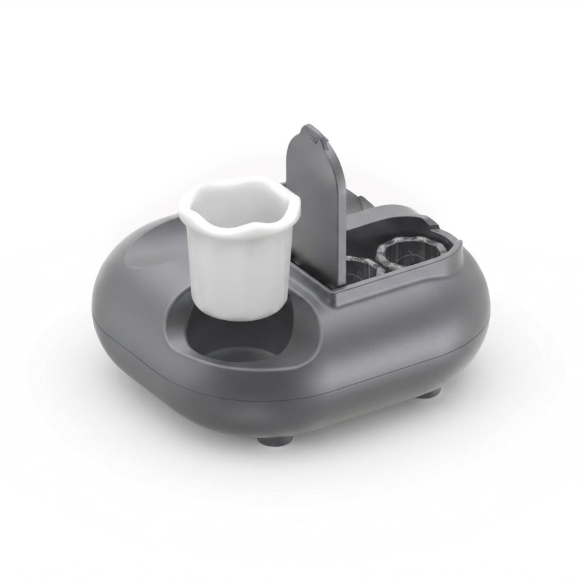 Baza ładująca do Air Essence™ Dermapen Pen Pulse PRO z uchwytem na pen oraz miejscem na kartridże i akcesoria. Kompaktowa stacja zapewniająca wygodne przechowywanie i higieniczną organizację stanowiska do mezoterapii mikroigłowej.