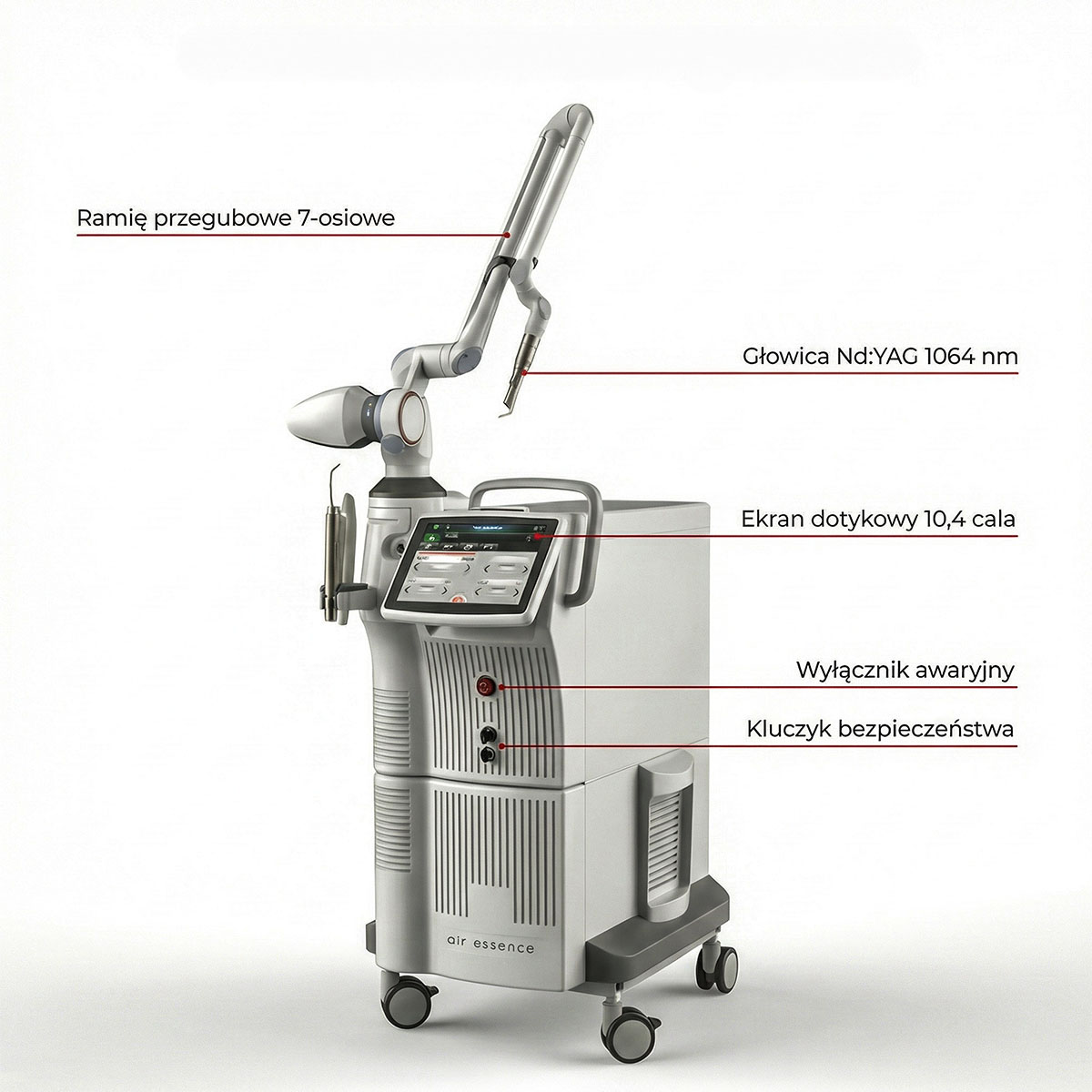 Laser kosmetyczny Air Essence™ Fotonex 4.0 do liftingu twarzy, laser frakcyjny Nd Yag 1064 nm Er Yag 2940 nm - obrazek 6