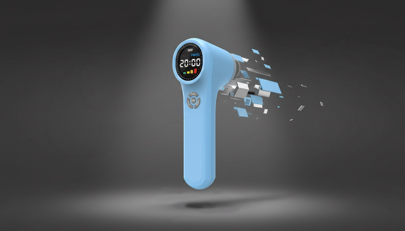 Laser biostymulacyjny Air Essence™ Lumia L2 to niebieskie ręczne urządzenie cyfrowe