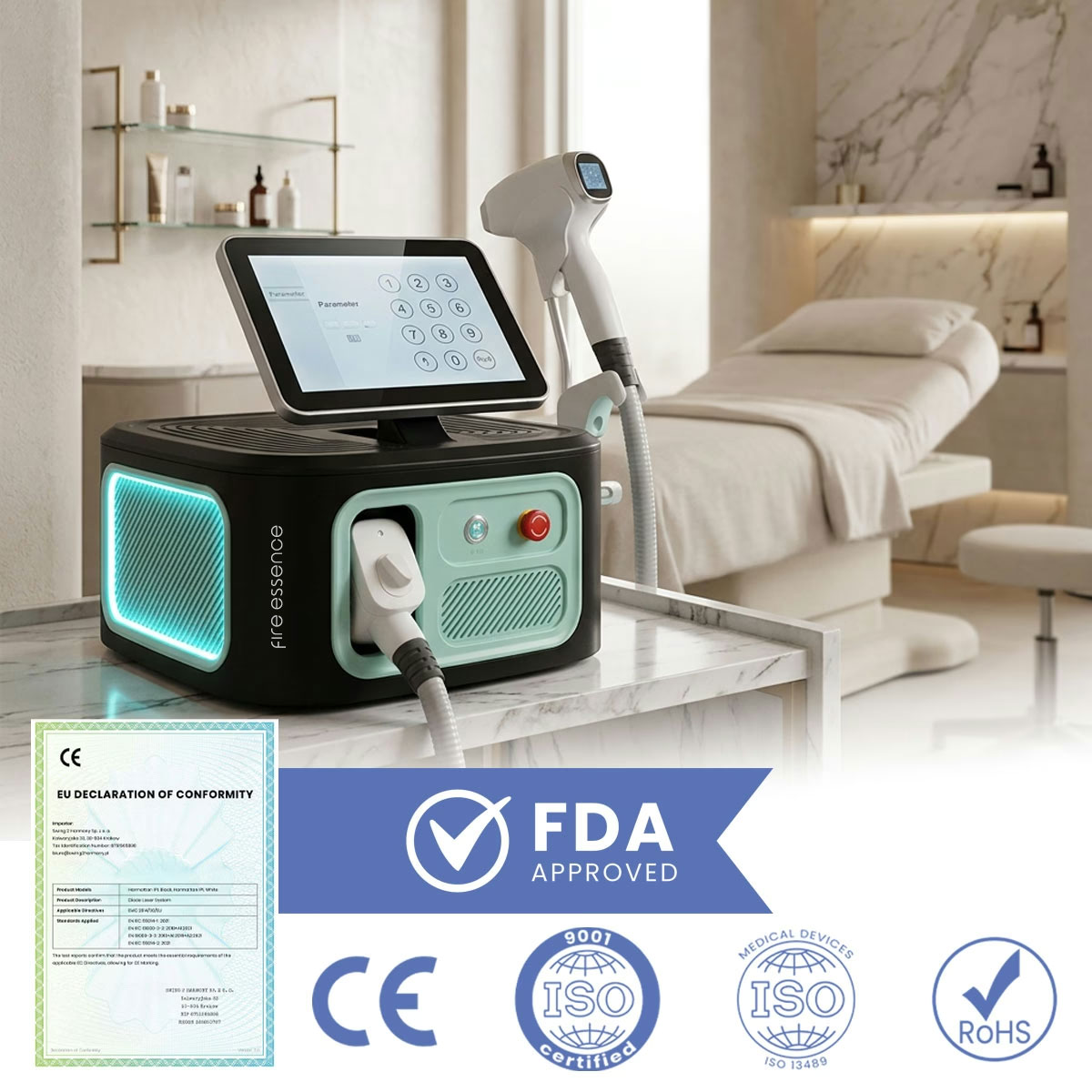 Laser diodowy Harmattan H3 do depilacji usuwanie owłosienia Fire Essence series | by Air Essence™ - obrazek 2