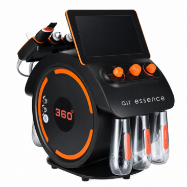 Air Essence™ Hydro Oxygen 6w1 czarne urządzenie do mikrodermabrazji, oczyszczania wodorowego i analizy skóry