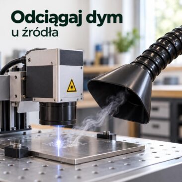 Ssawka odciągu Tornado T4 wychwytuje dym przy znakowaniu laserowym