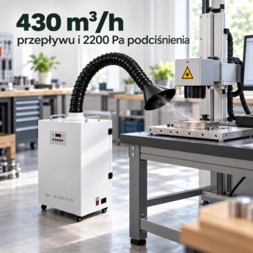 Odciąg Tornado T4 przy znakowarce światłowodowej, przepływ 430 m³/h